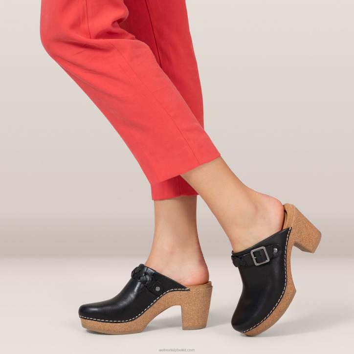 nők fekete bőr Aetrex magos klumpa XH44221