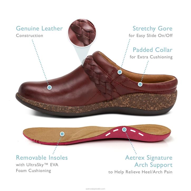 nők barna Aetrex libby komfort klumpa XH4441