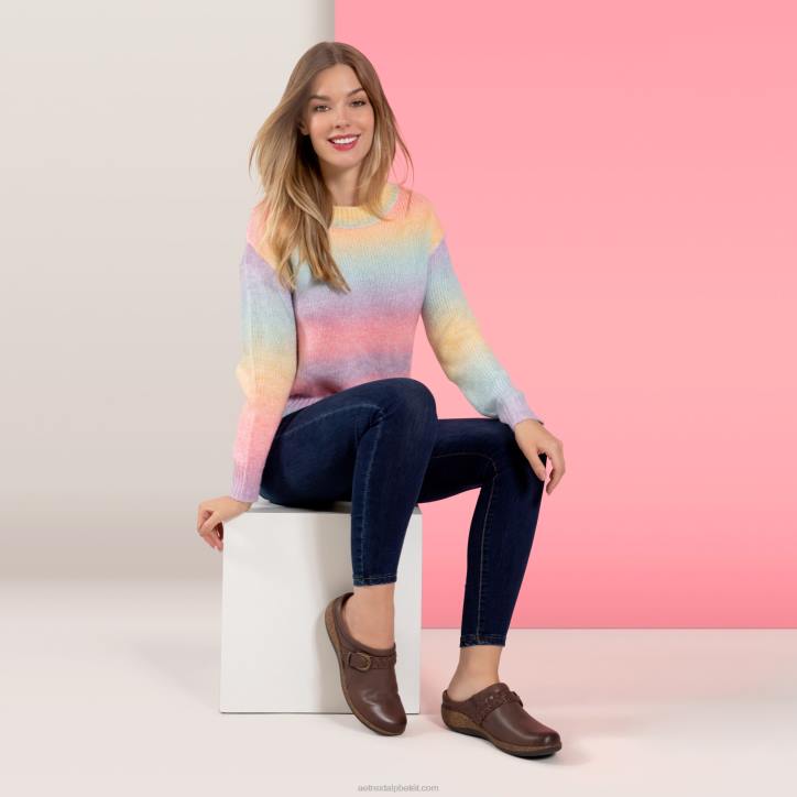 nők barna Aetrex libby komfort klumpa XH4441