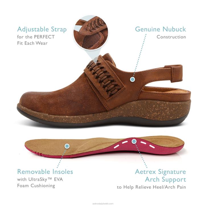 nők dohány Aetrex leni slingback klumpa XH4496