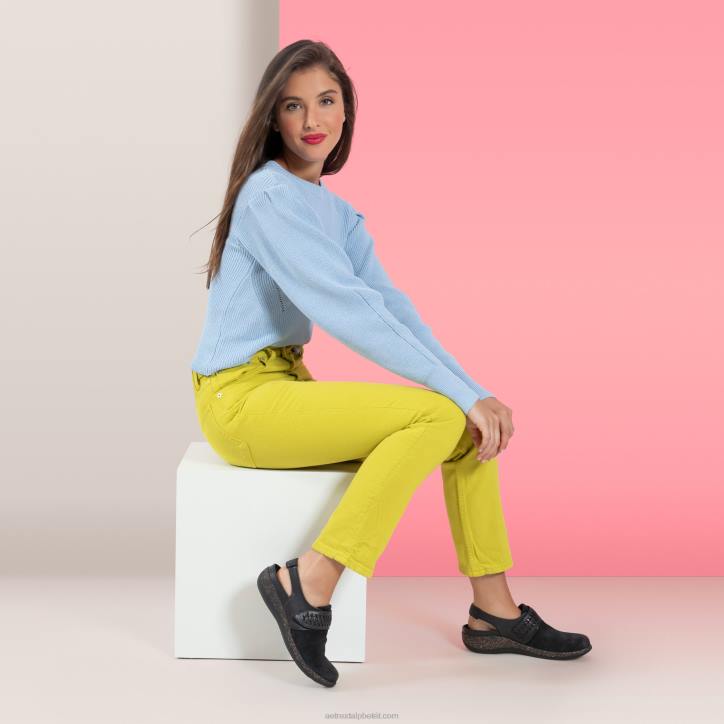 nők fekete Aetrex leni slingback klumpa XH44191