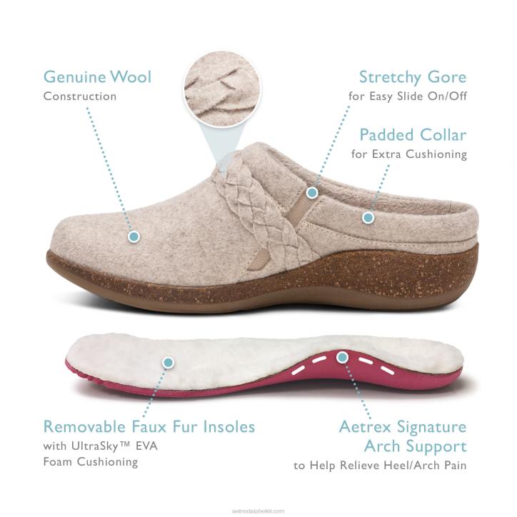 nők fekete gyapjú Aetrex libby komfort klumpa XH44159