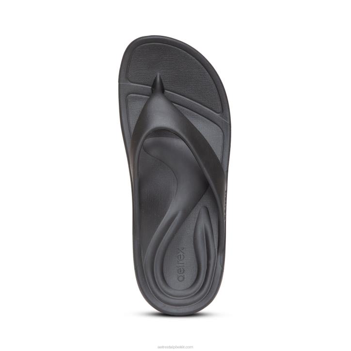 nők Matt fekete Aetrex maui orthotikus flip XH4416