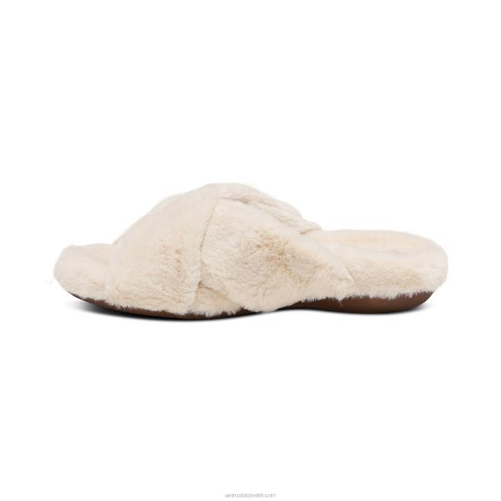 nők elefántcsont Aetrex penelope állítható műszőrme papucs XH44247