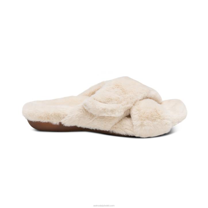 nők elefántcsont Aetrex penelope állítható műszőrme papucs XH44247