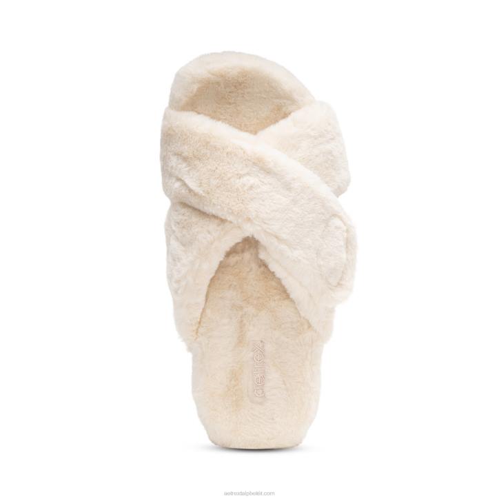 nők elefántcsont Aetrex penelope állítható műszőrme papucs XH44247