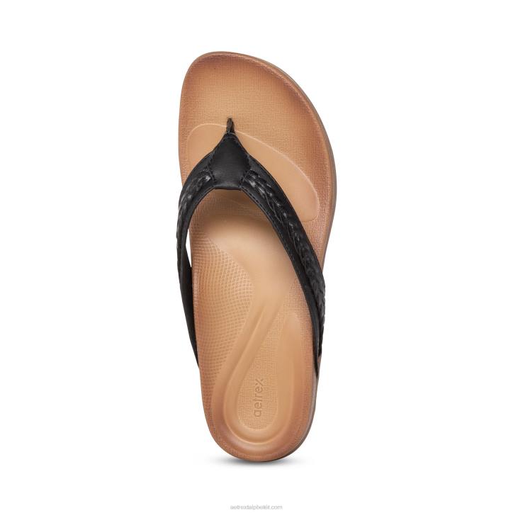 nők fekete Aetrex emmi fonott tanga XH44167