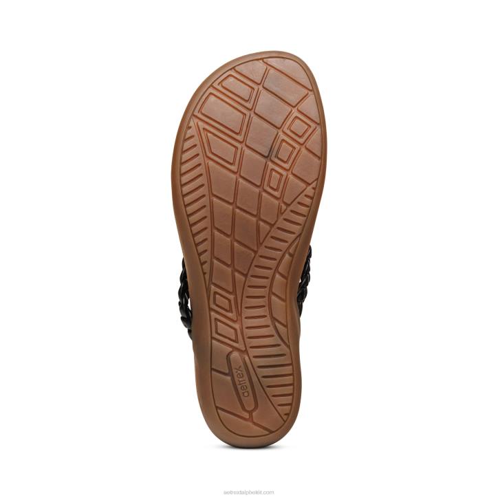 nők fekete Aetrex rachel tanga szandál XH44246