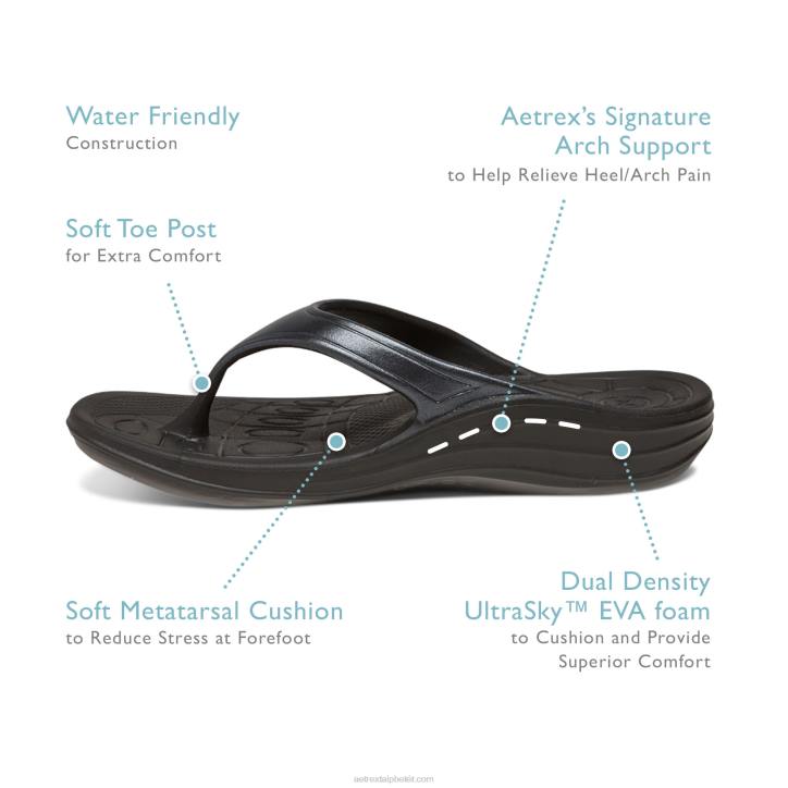 nők rózsaszín csillogás Aetrex Fidzsi-szigeteki orthotikus flip XH44263