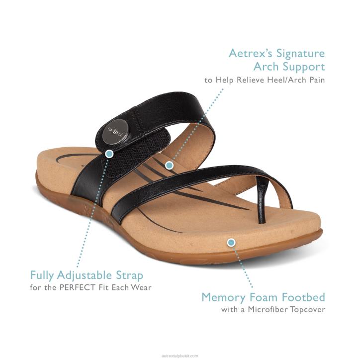 nők arany csillogás Aetrex izzy állítható csúsztatható szandál XH44211