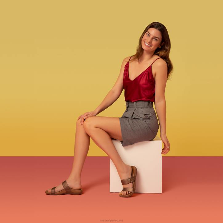 nők bronz Aetrex mimi ívtartó szandál XH4468