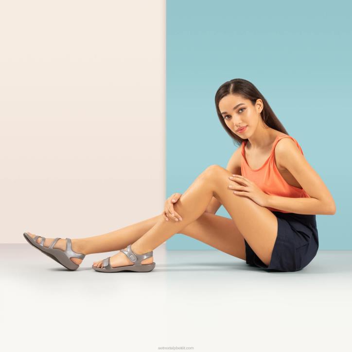 nők csillogó szürke Aetrex Jillian sport szandál XH44147