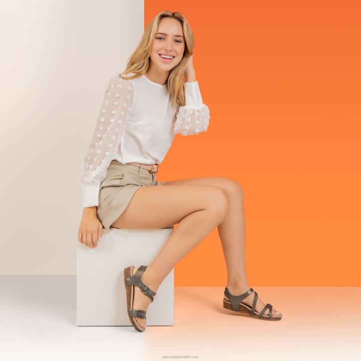 nők fekete Aetrex Jillian fonott negyed pántos szandál XH4413