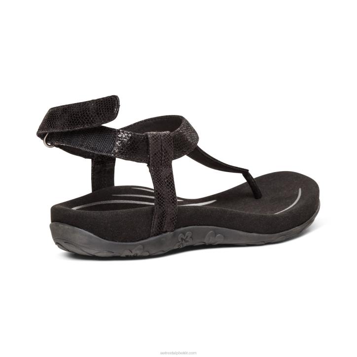 nők fekete Aetrex jane tanga szandál XH44220