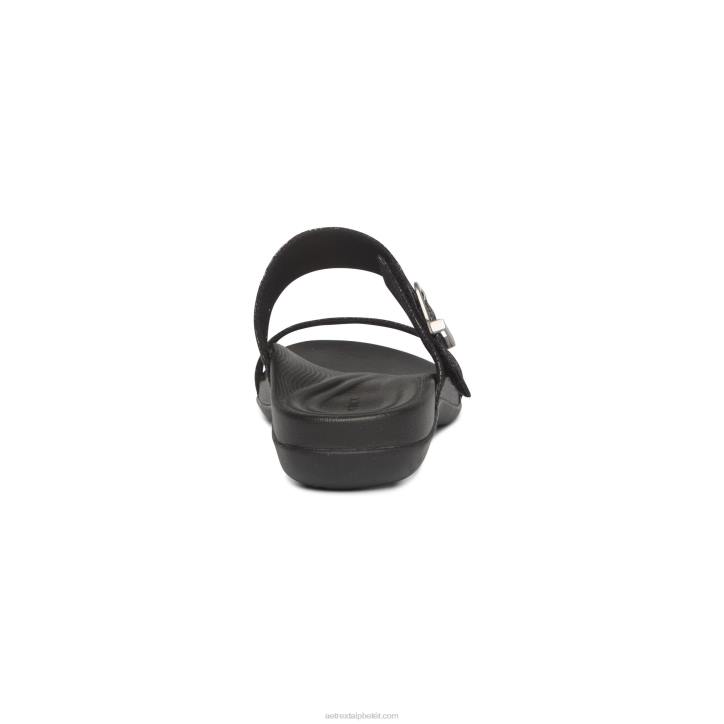 nők fekete Aetrex mimi ívtartó szandál XH44184