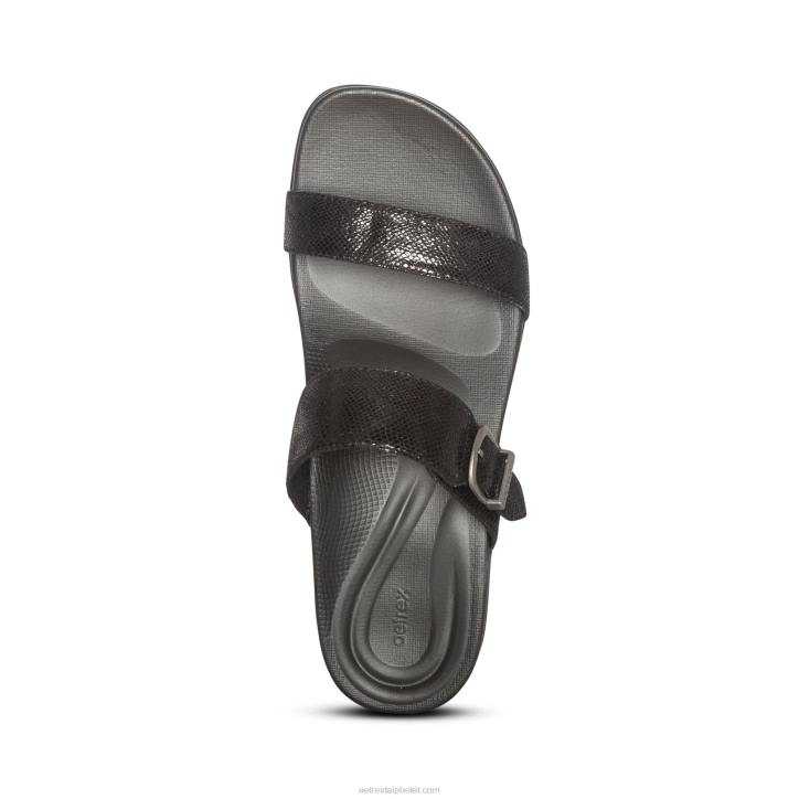 nők fekete Aetrex mimi ívtartó szandál XH44184