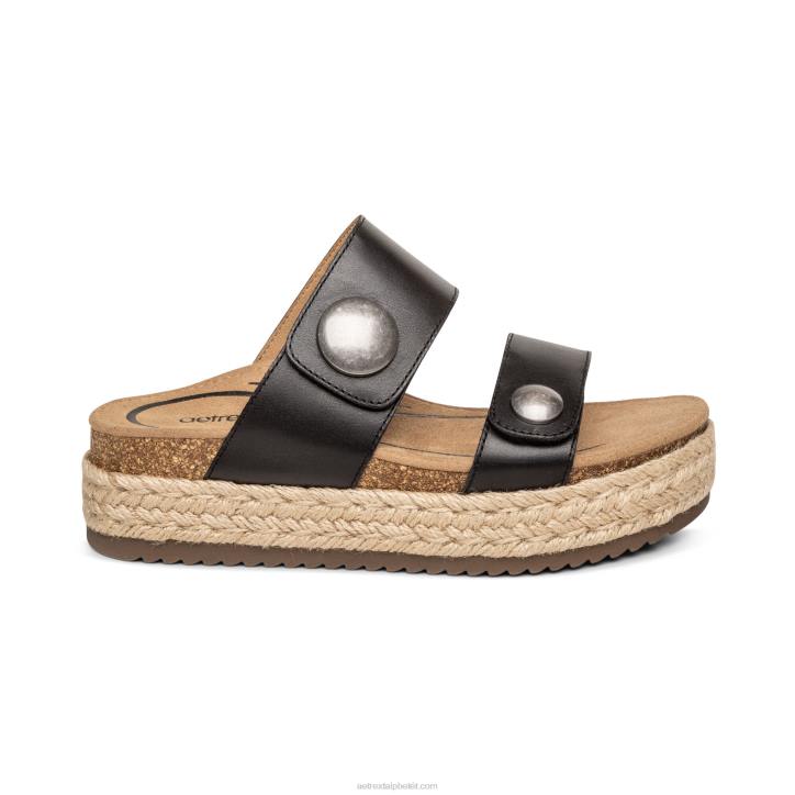 nők fekete Aetrex sofie platform szandál XH44231
