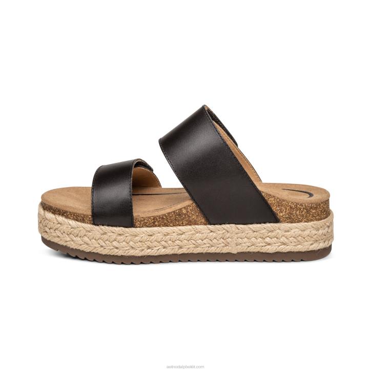 nők fekete Aetrex sofie platform szandál XH44231
