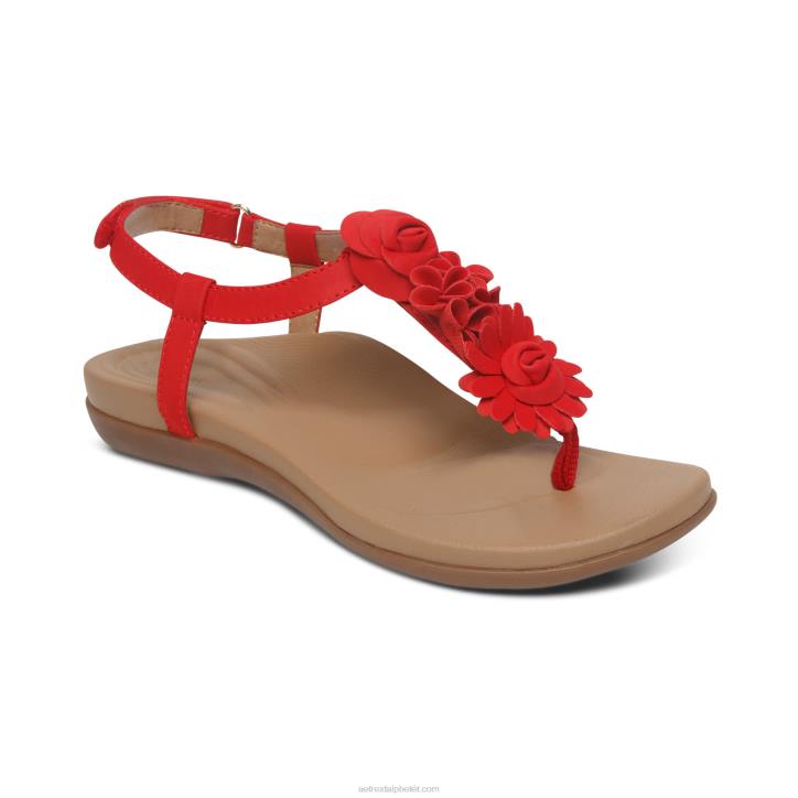 nők piros Aetrex charli tanga szandál XH44136