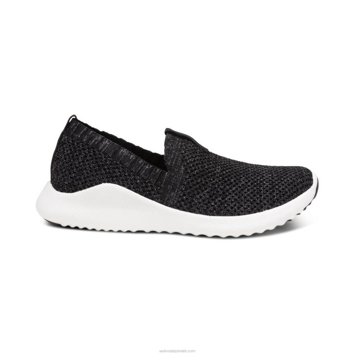 nők csillogó fekete Aetrex angie arch support cipők XH44133
